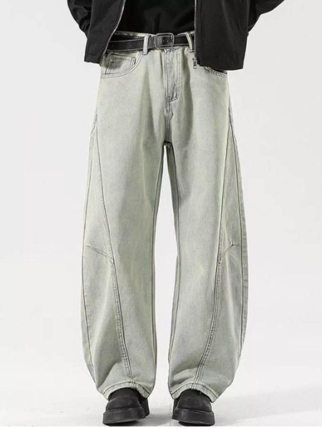 Men's Full Size Washed Wide Leg Jeans Plus Size