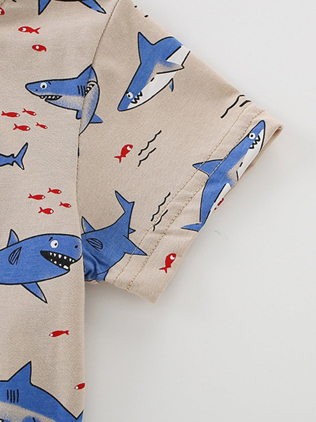 Children's Shark Print Crew Neck T-Shirt