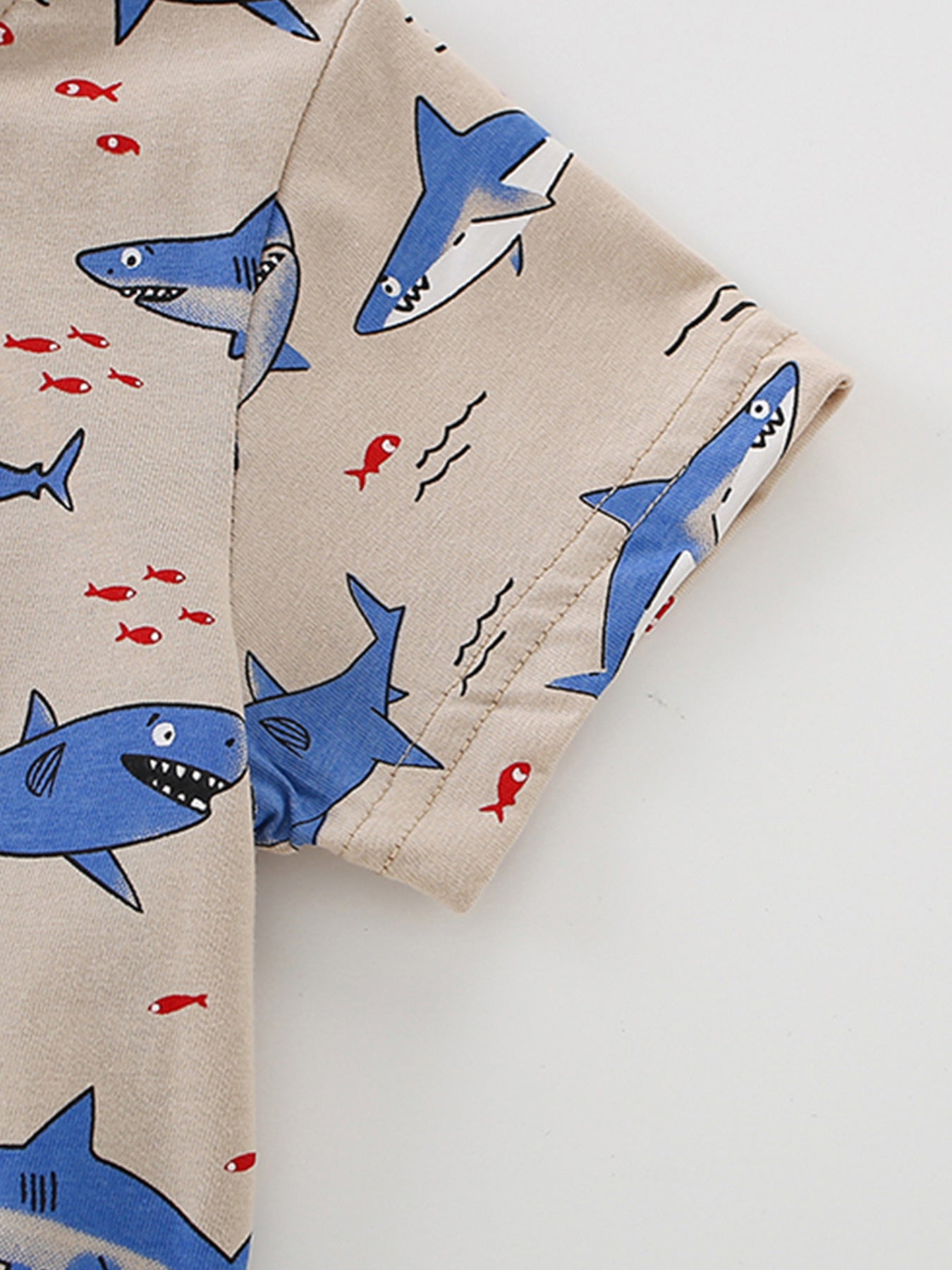 Children's Shark Print Crew Neck T-Shirt