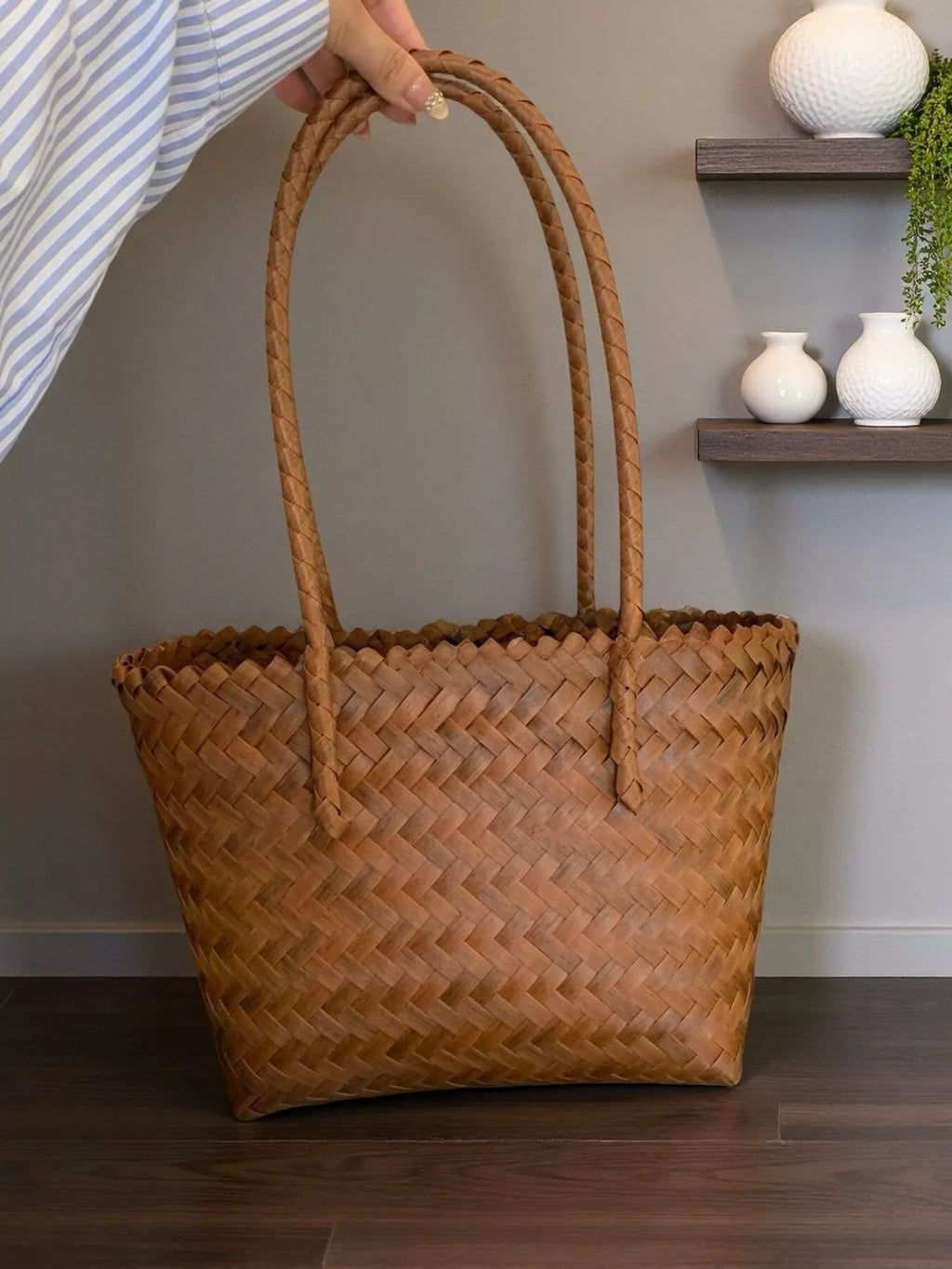 Braided Tote Bag with Handles