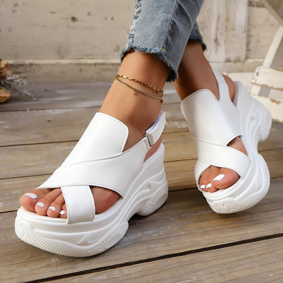 Open Toe Wedge Sandals
