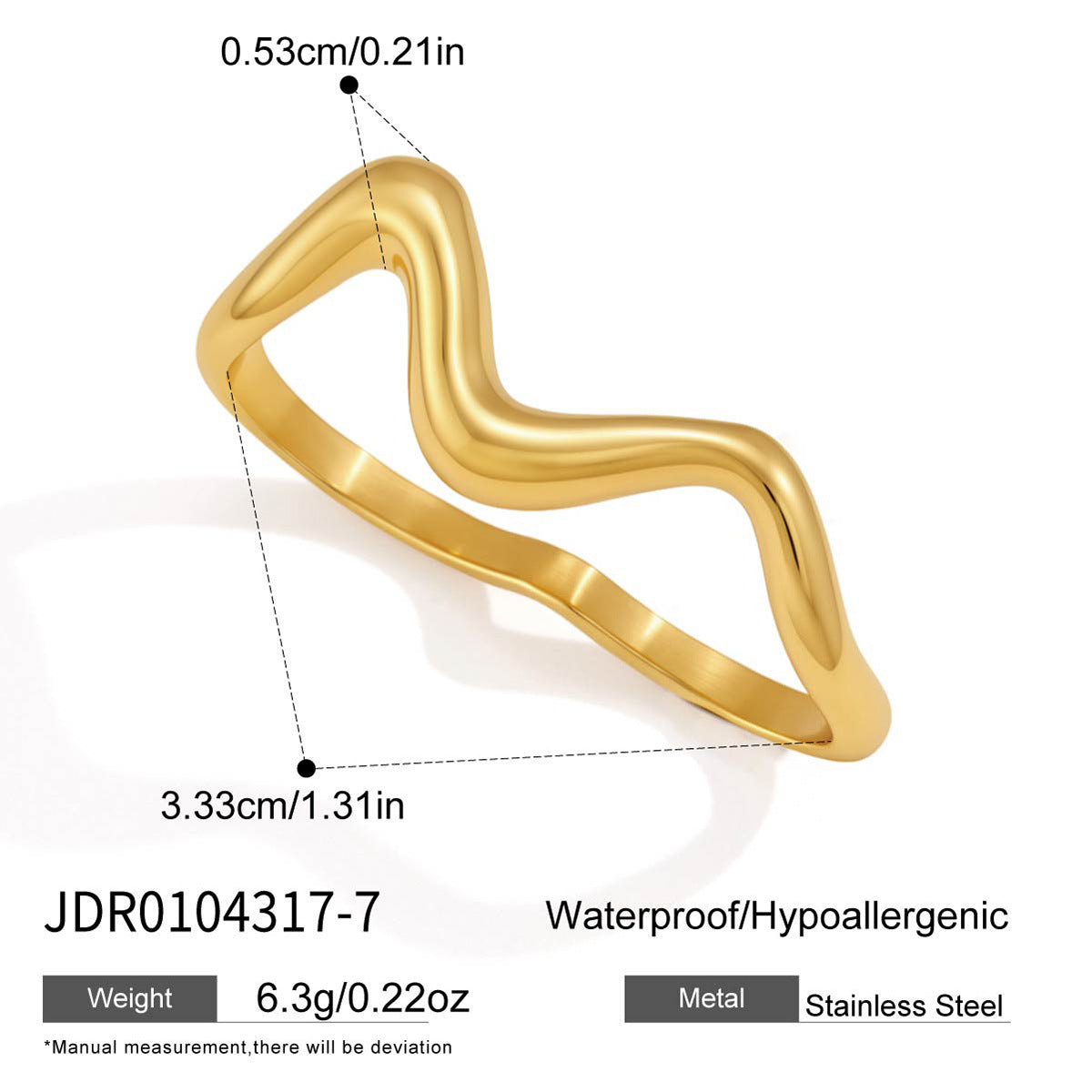 Wave Double Finger Ring Collection