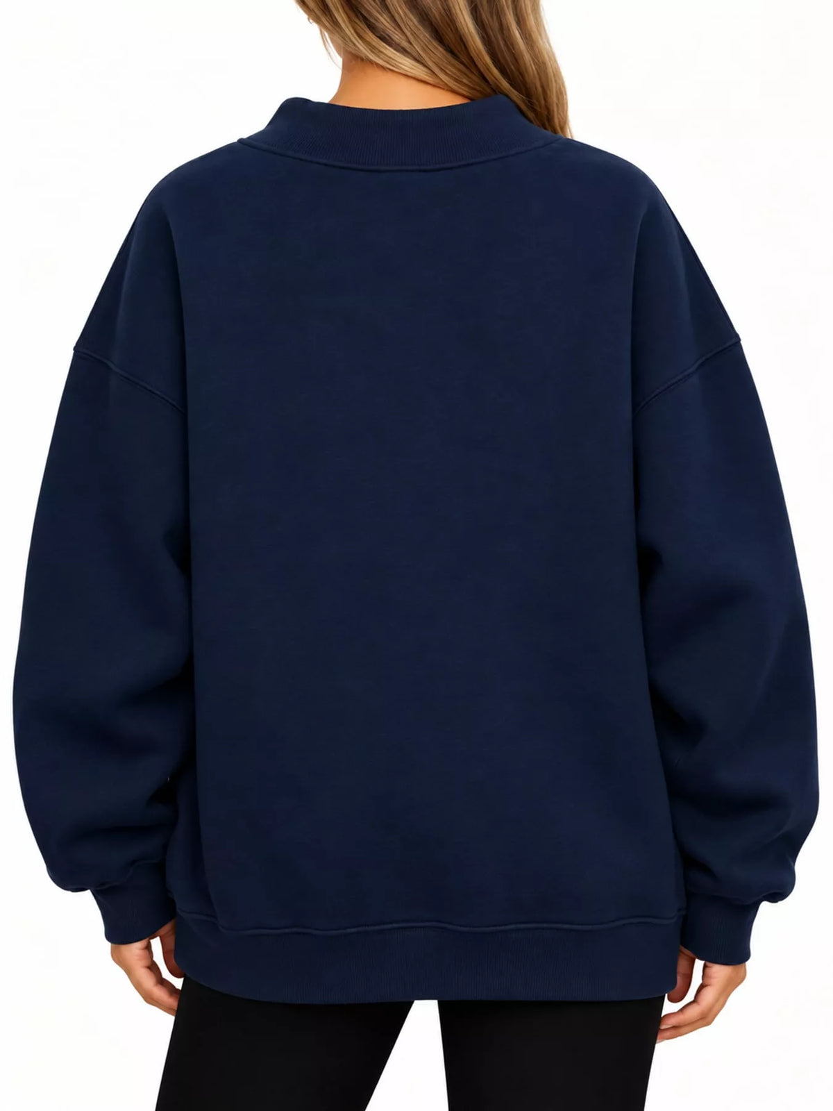 Oversized Mock Neck Long Sleeve Sweatshirt