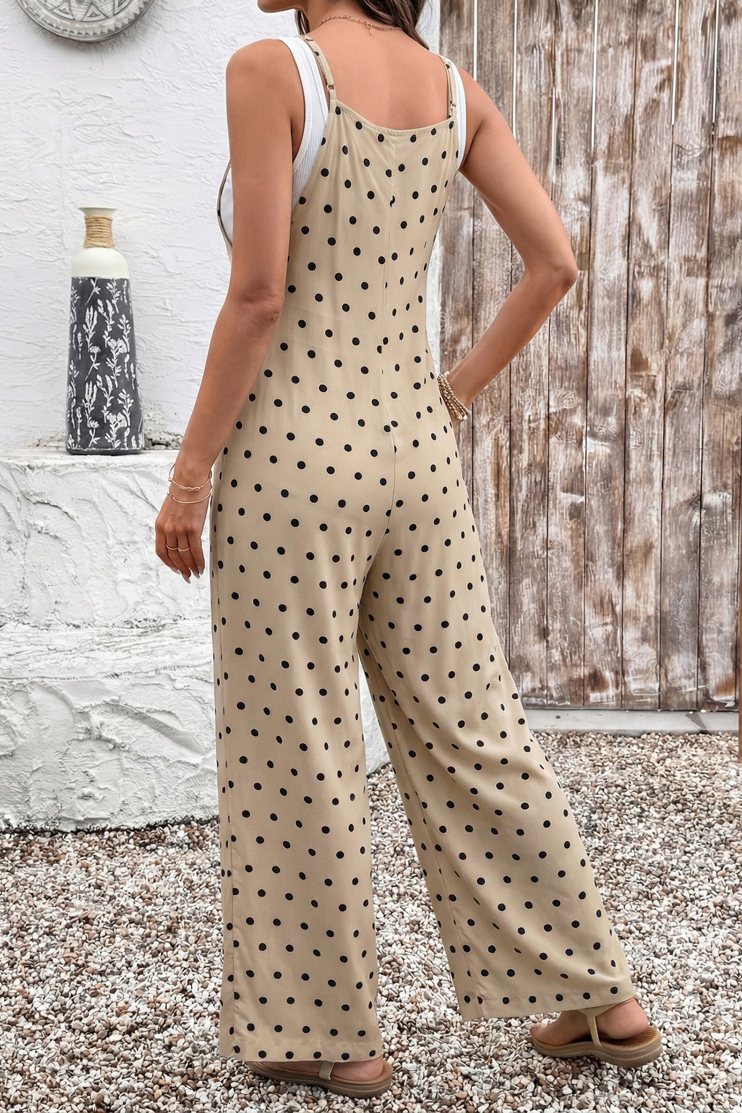 Multicolour Floral Print Spaghetti Straps Loose Pocketed Jumpsuit