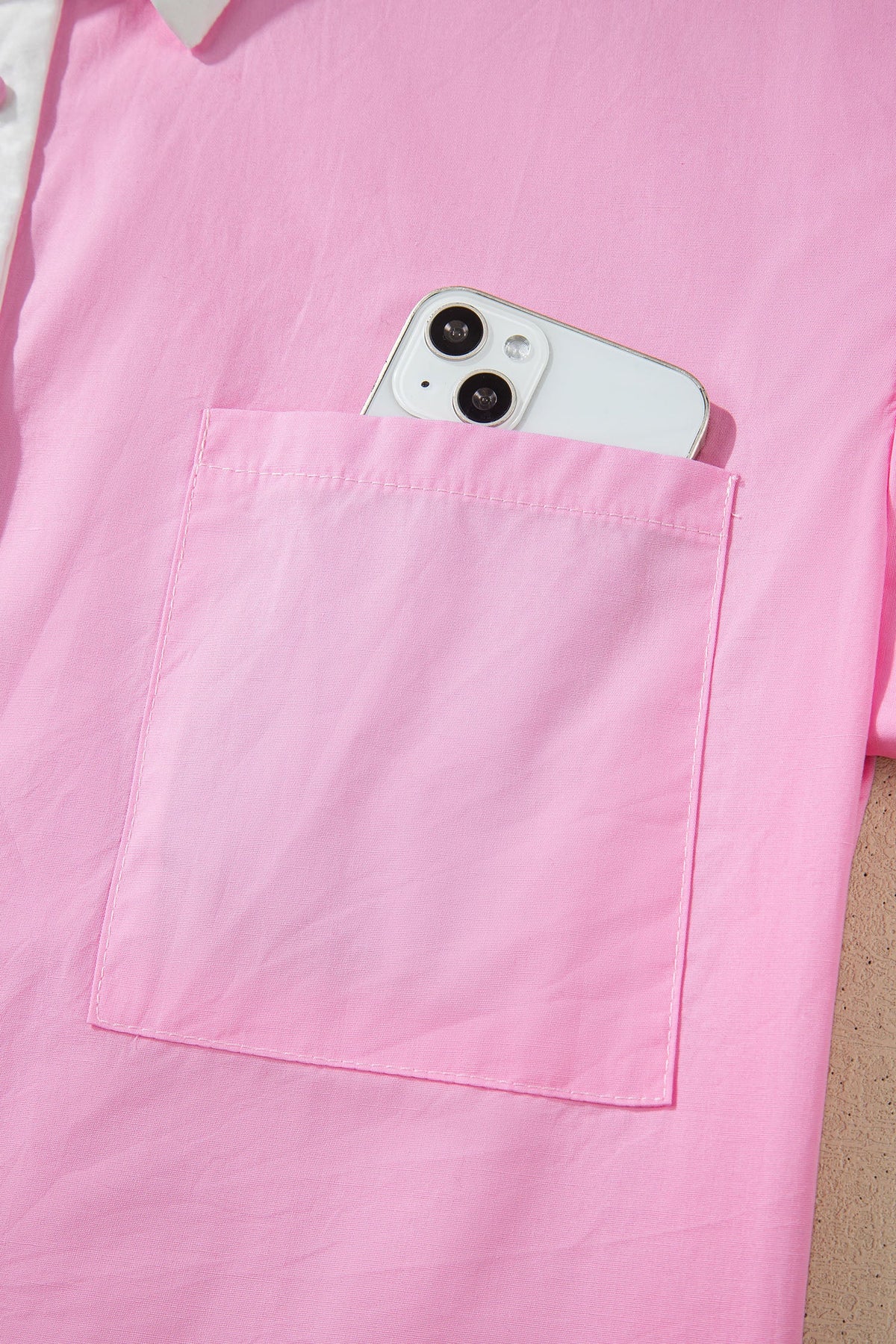 Floral Hollow Out Contrast Patchwork Shirt