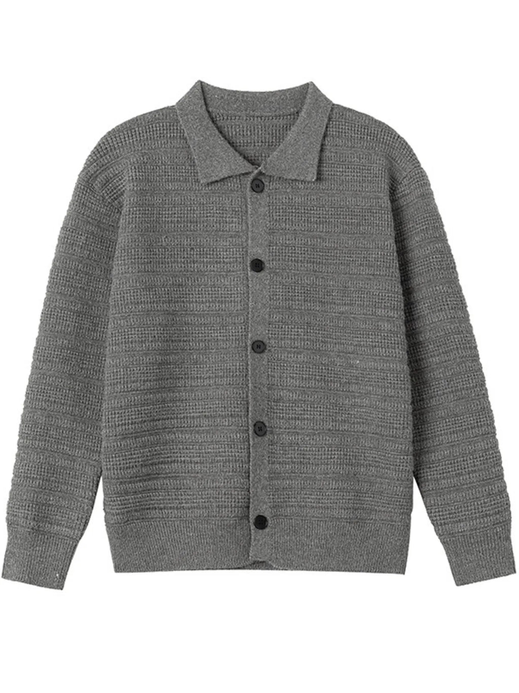 Men's Plus Size Button Up Long Sleeve Cardigan