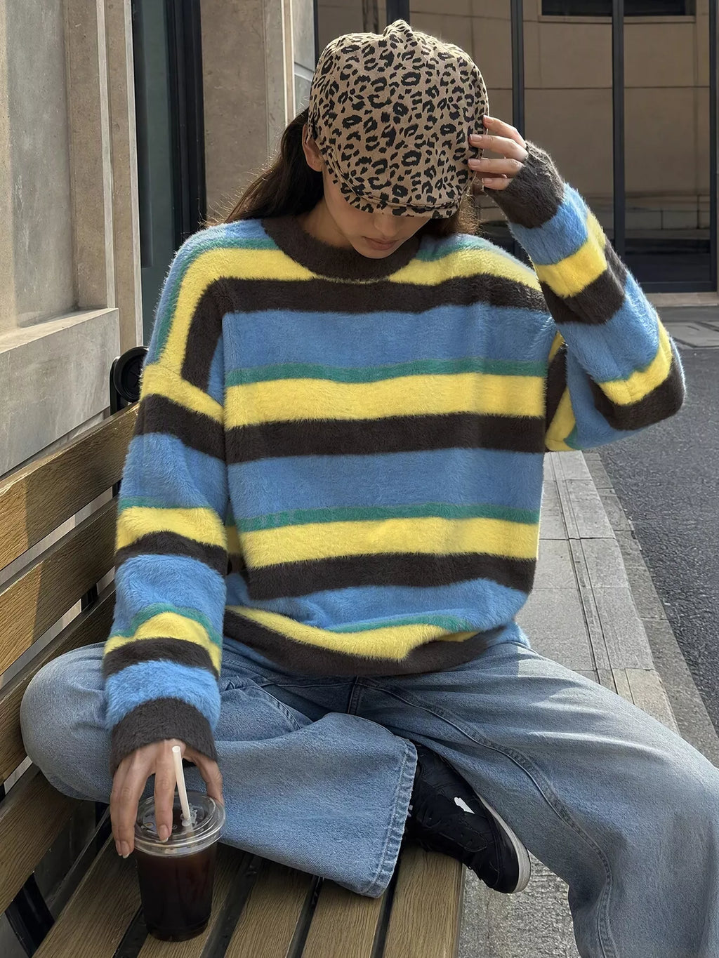 Striped Dropped Shoulder Sweater