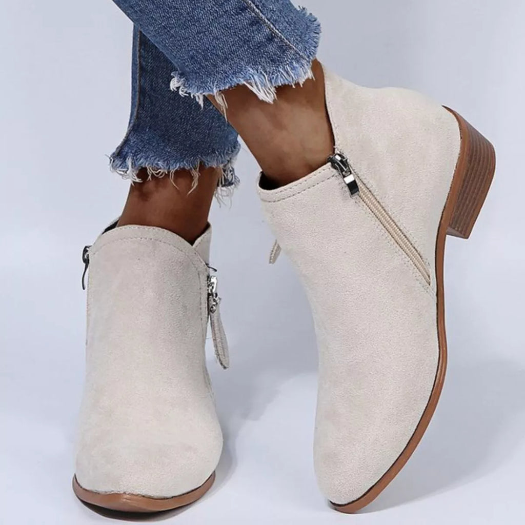 Point Toe Block Heels Boots