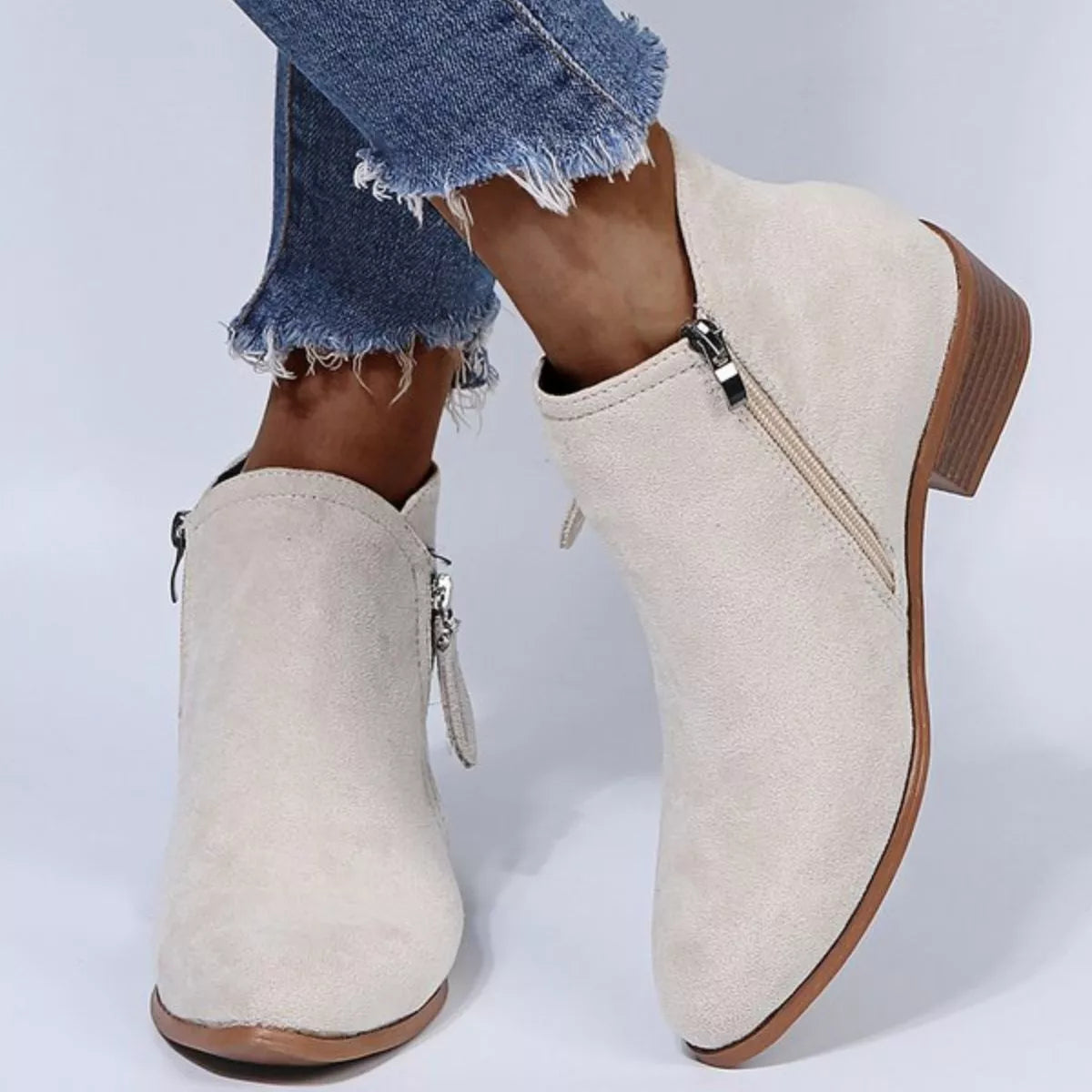 Point Toe Block Heels Boots