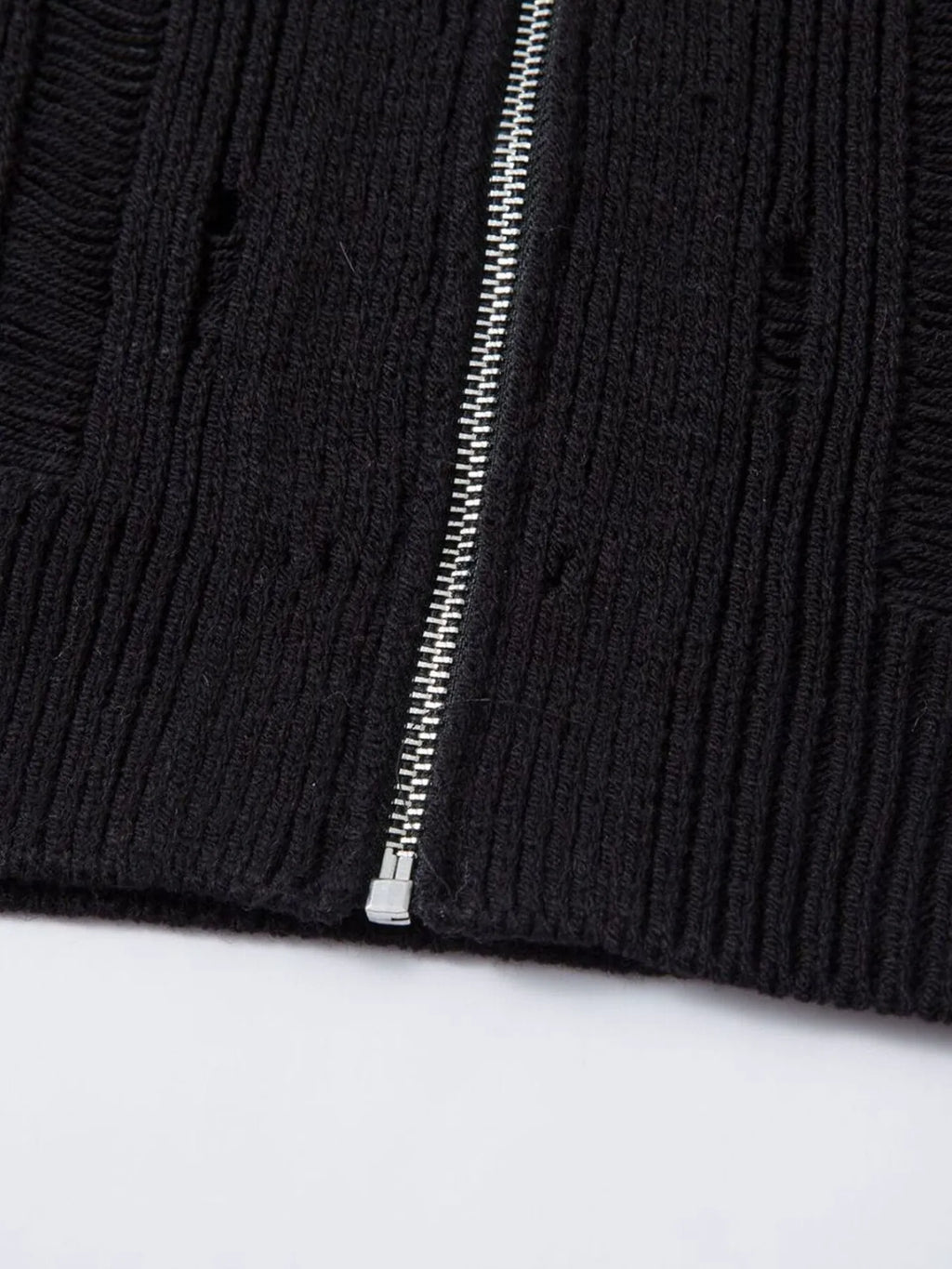 Men's Zip Up Openwork Cardigan