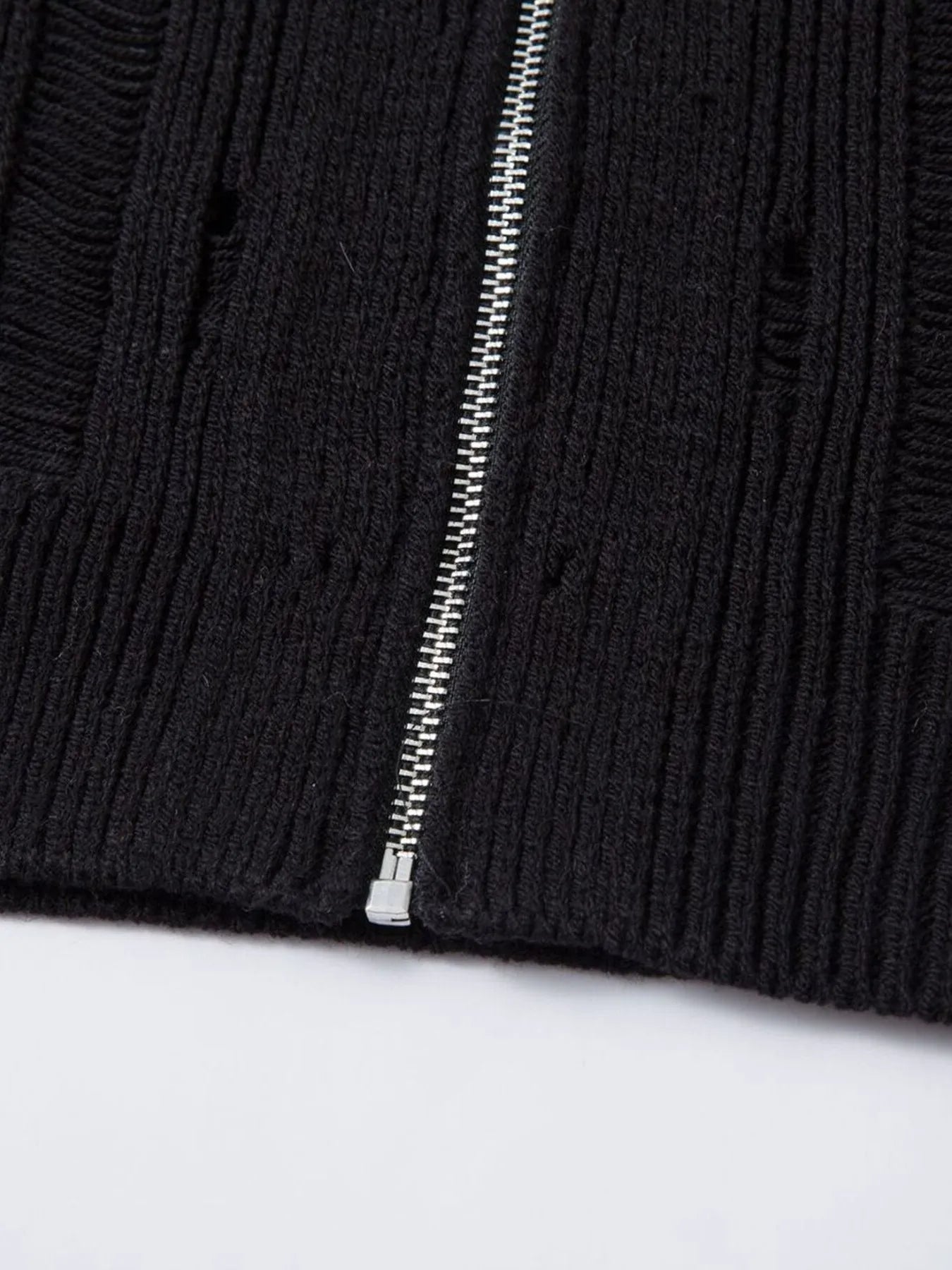 Men's Zip Up Openwork Cardigan