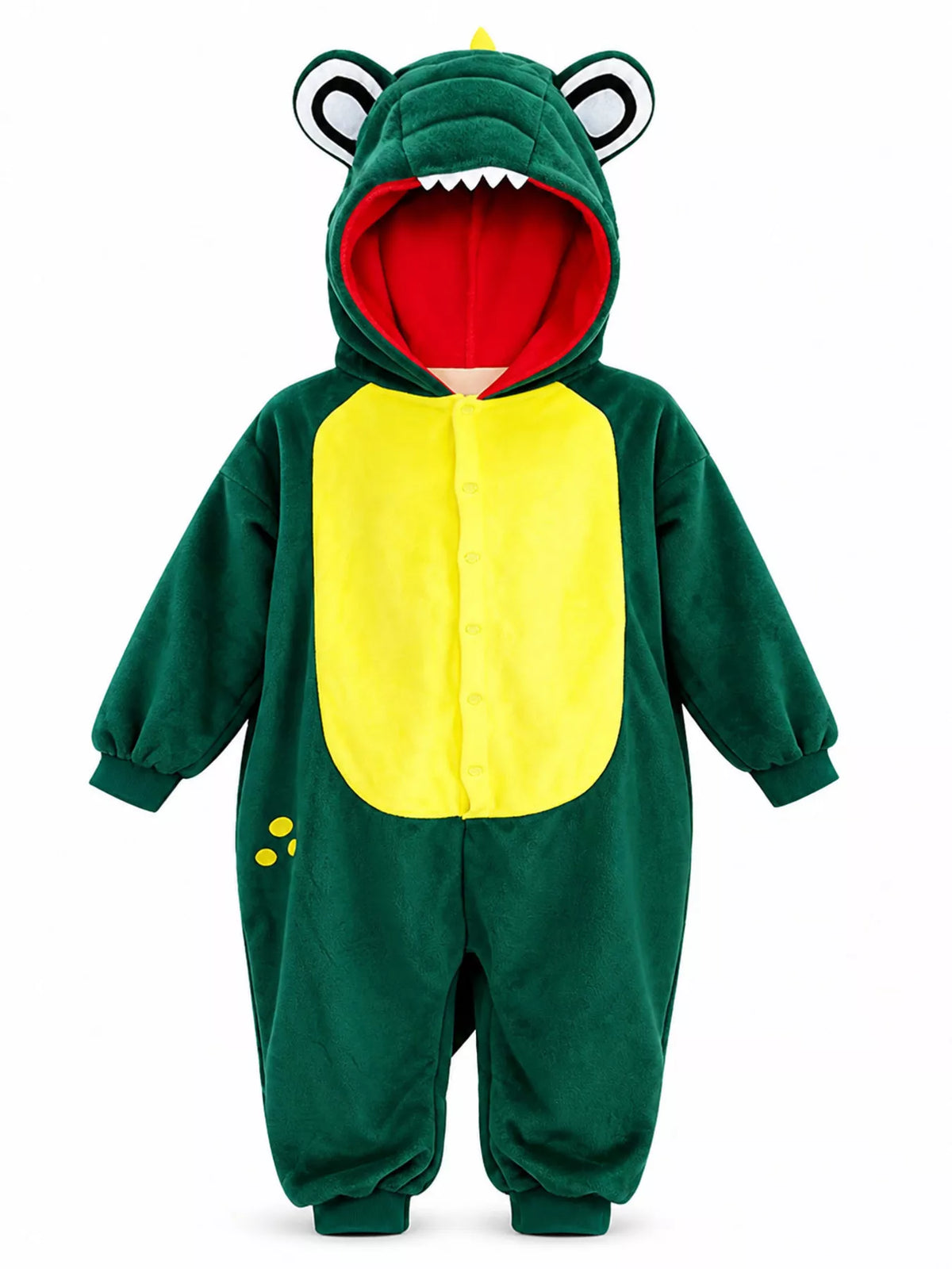 Children's Dinosaur Hooded Fleece One-Piece Jumpsuit