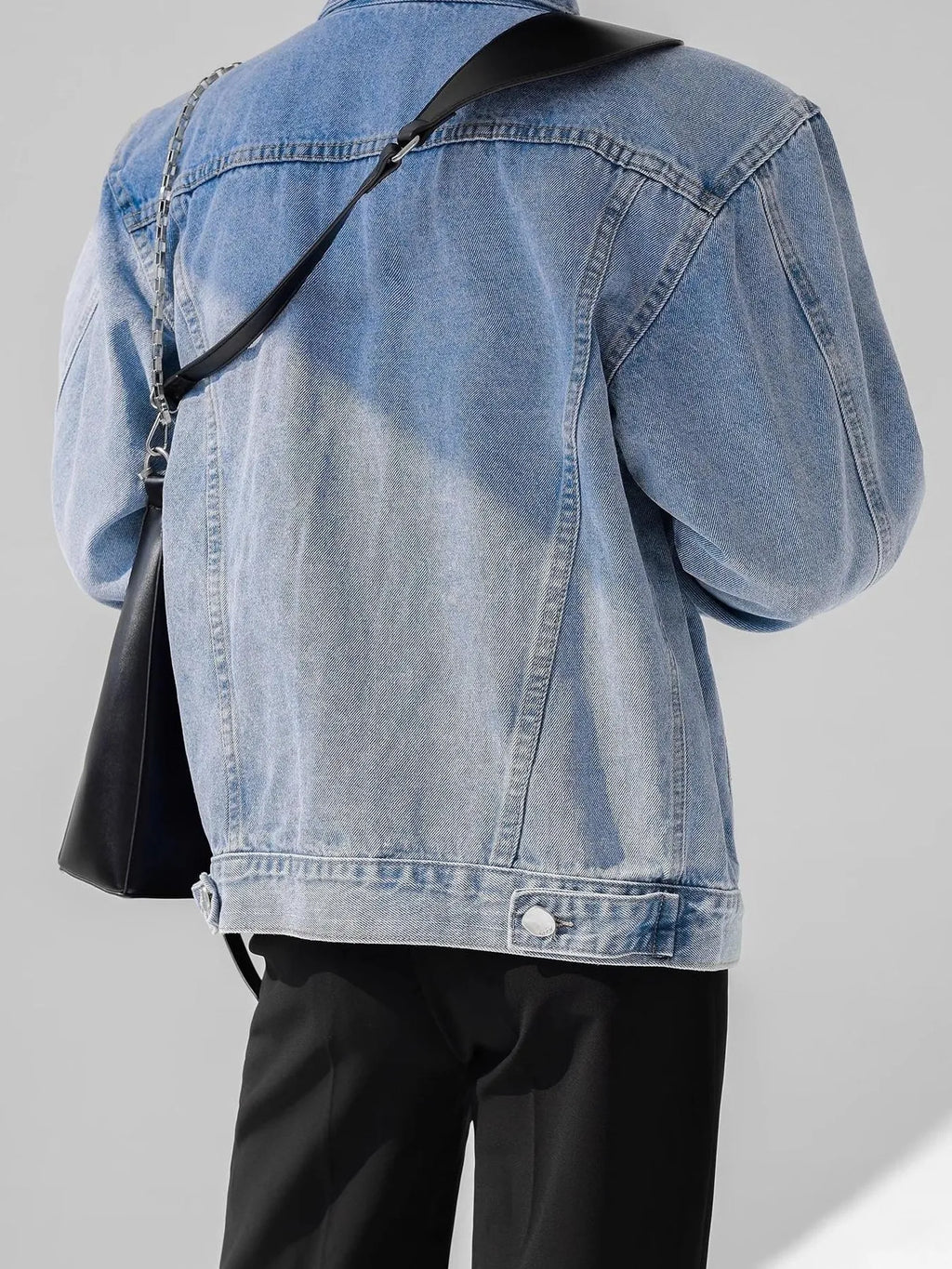 Men's Plus Size Button Up Long Sleeve Denim Jacket
