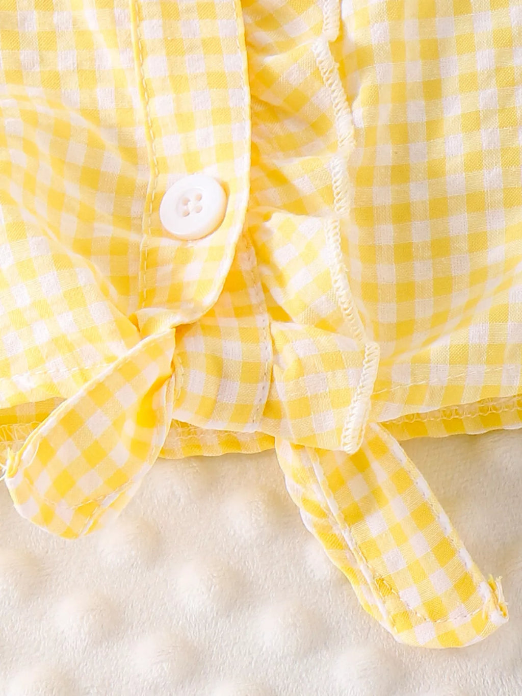 Children's Gingham Ruffle Collar Sleeveless Shirt