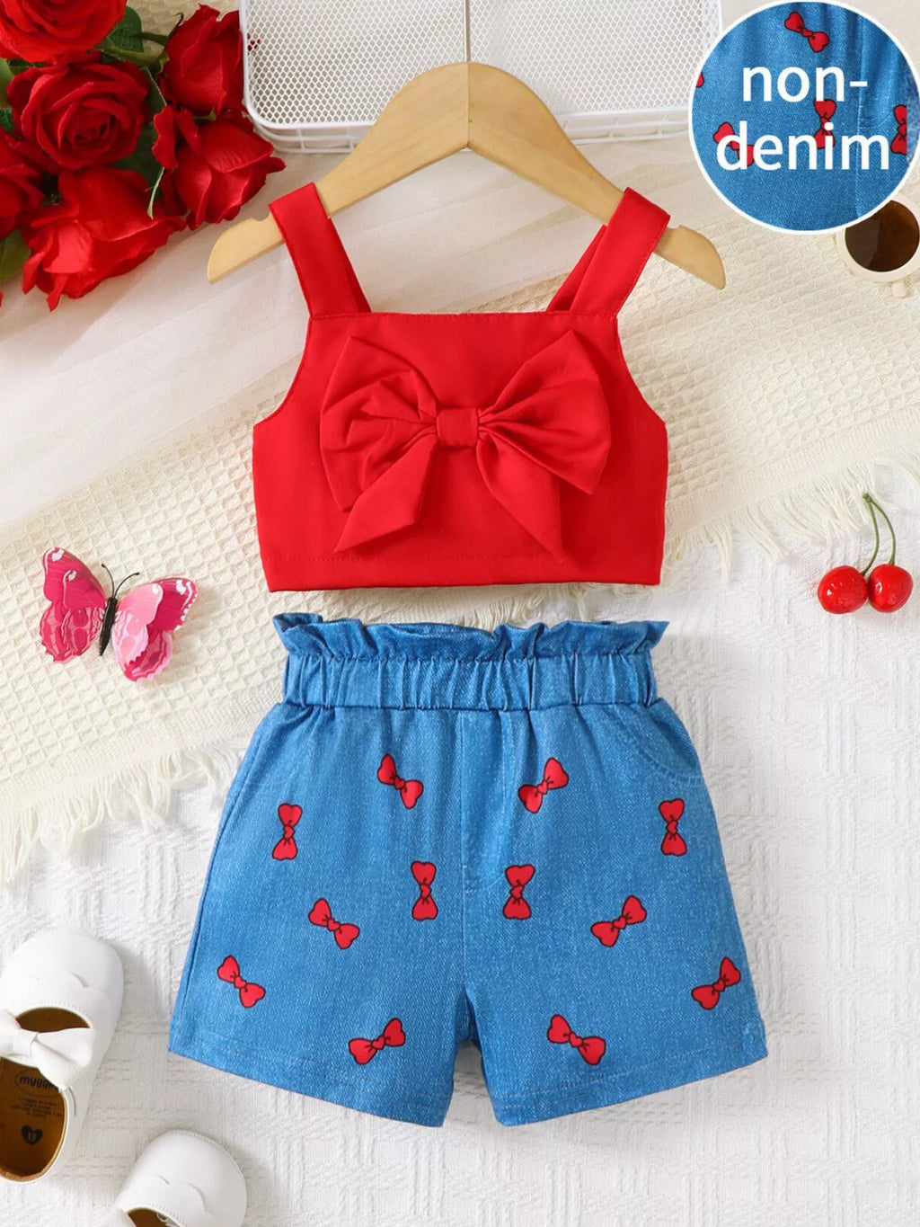 Children's Bow Tank and Shorts Set
