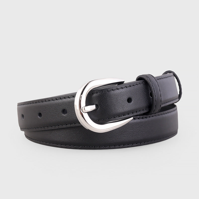 Buckle Skinny Leather Belt