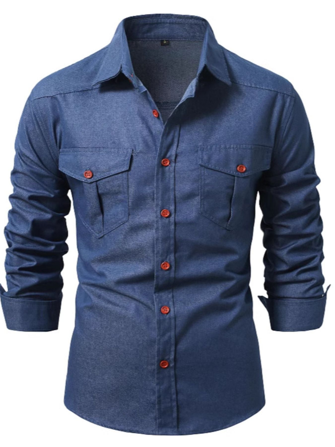 Men's Full Size Casual Long Sleeve Denim Shirt Plus Size