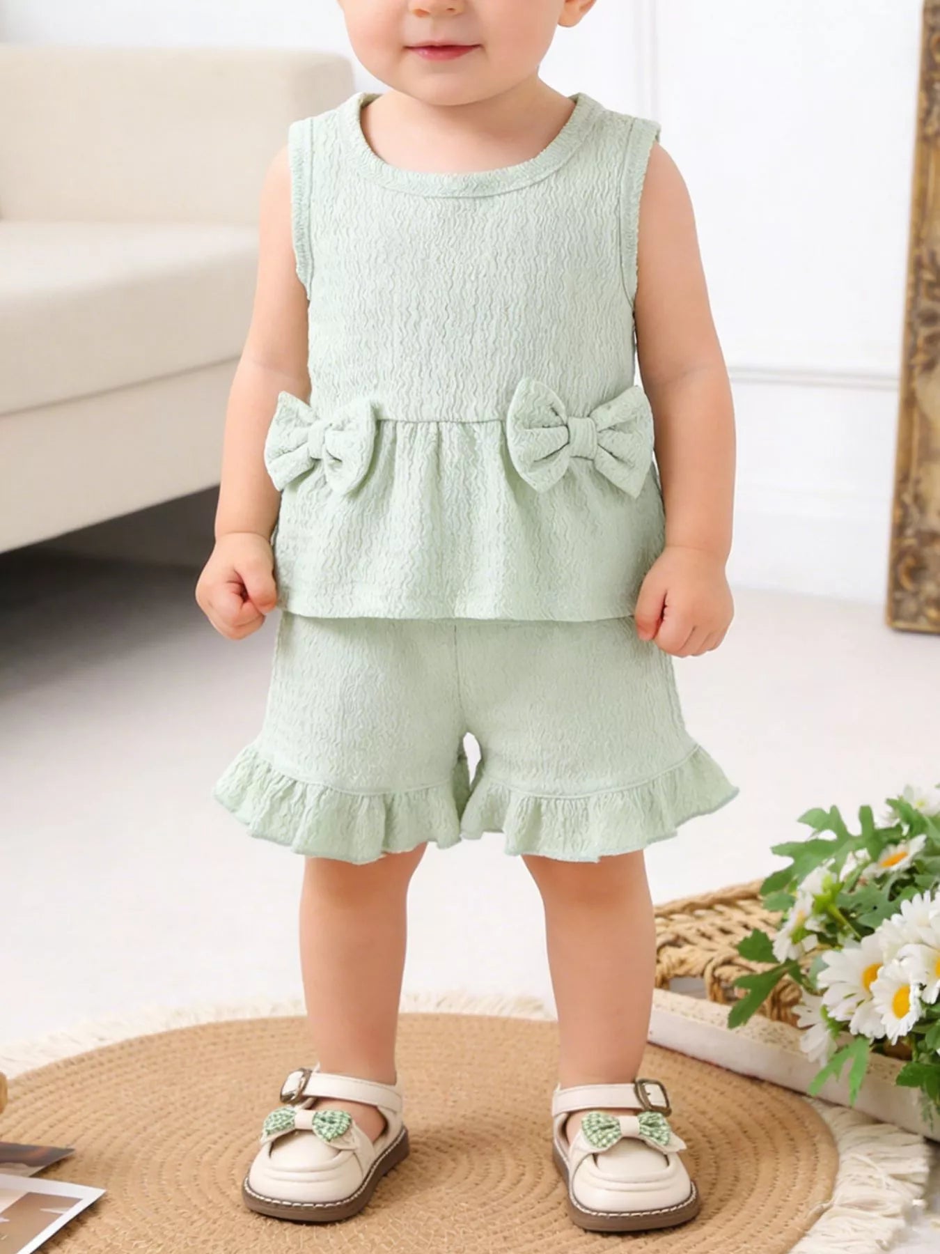 Children's Bow Tank and Shorts Set