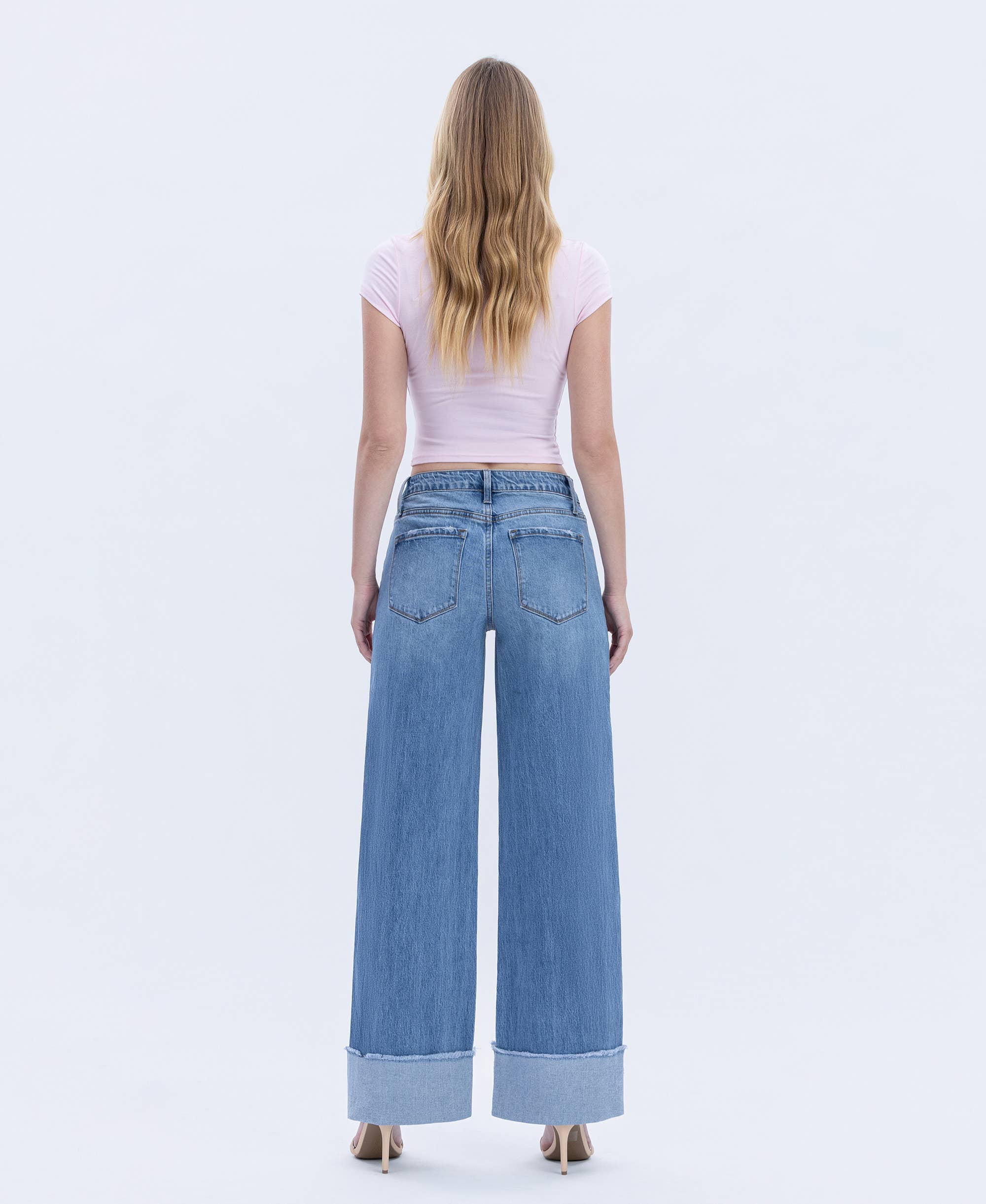 Mia High Rise Cuffed Wide Jeans