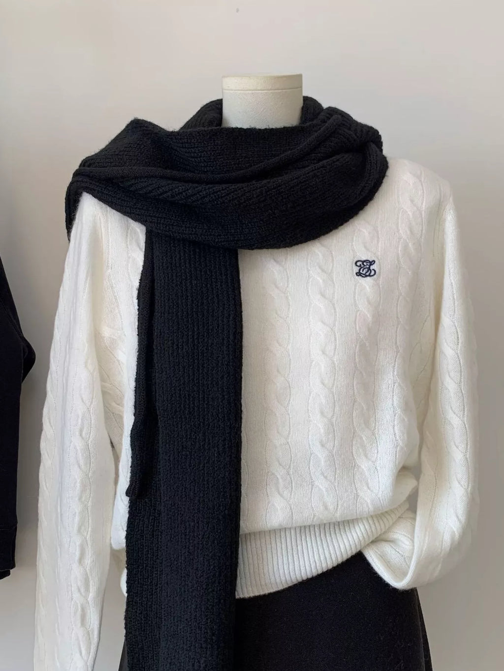 Knitted Solid Color Scarf Hat