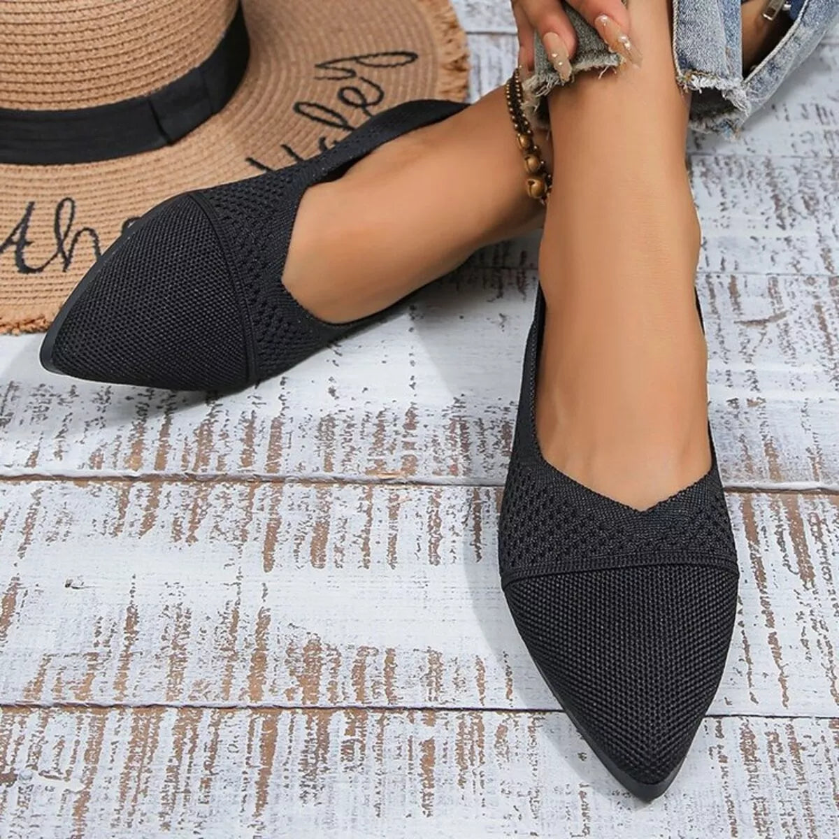 Point Toe Flats Slip-Ons