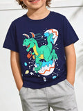 Children's Dinosaur Graphic Crew Neck T-Shirt
