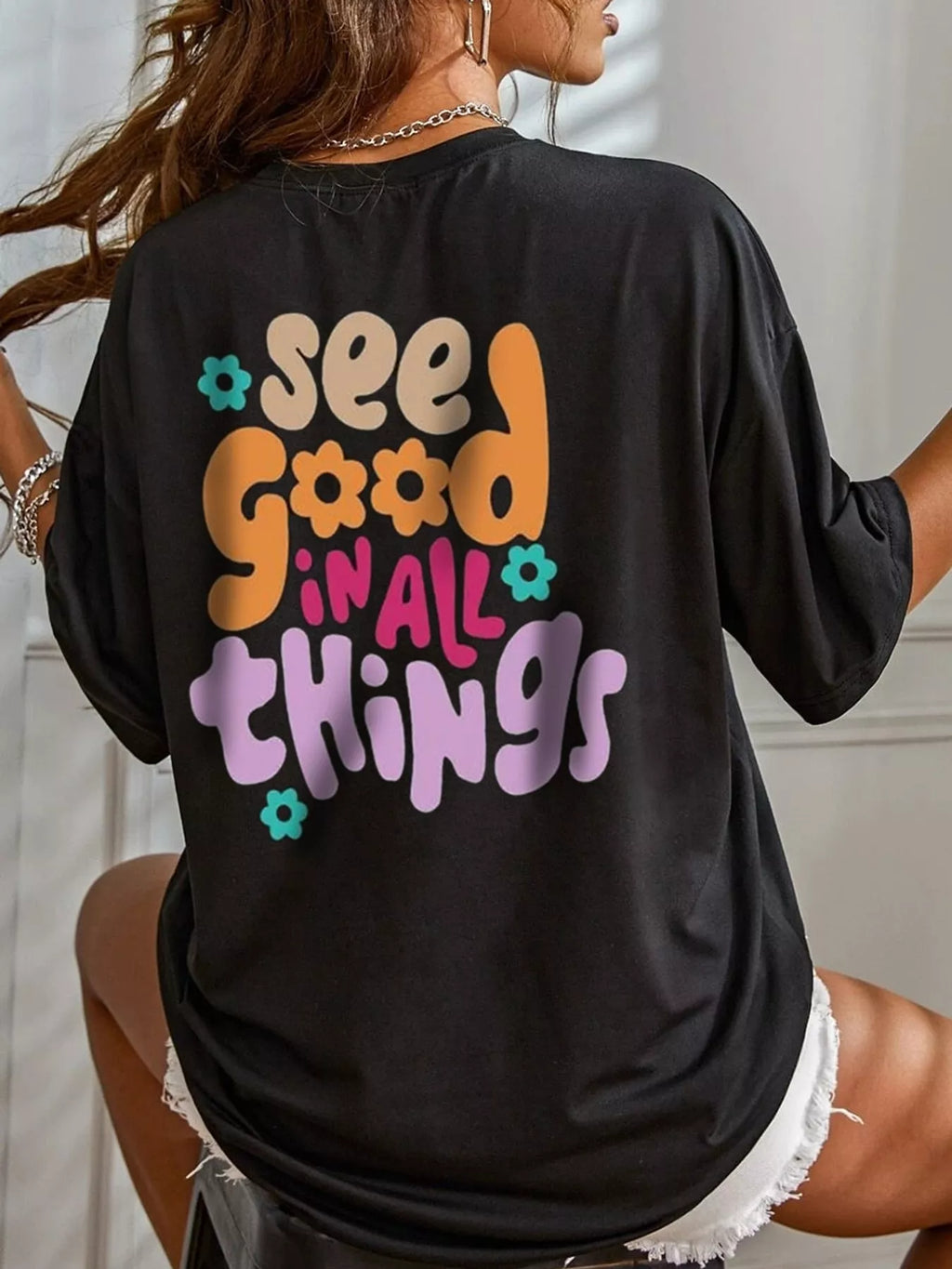 Graphic Back Oversized T-Shirt
