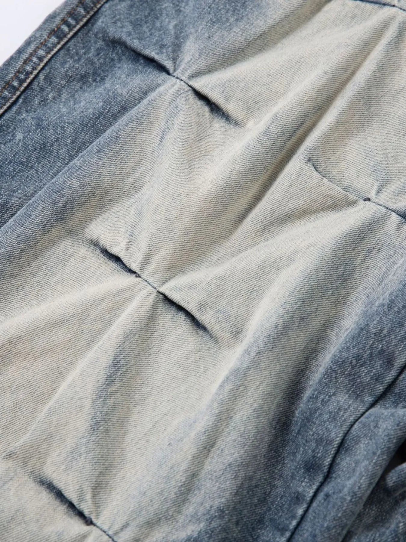 Men's Ruched Wide Leg Jeans