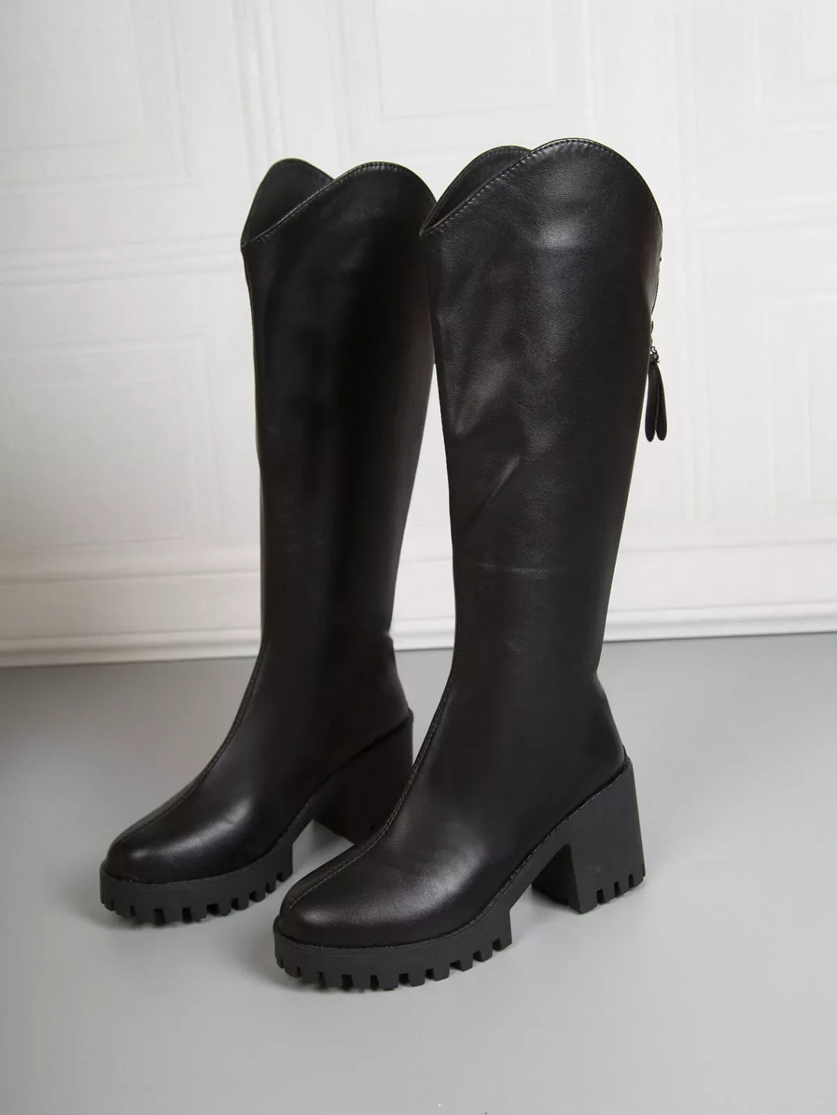 Platform Block Heels Boots