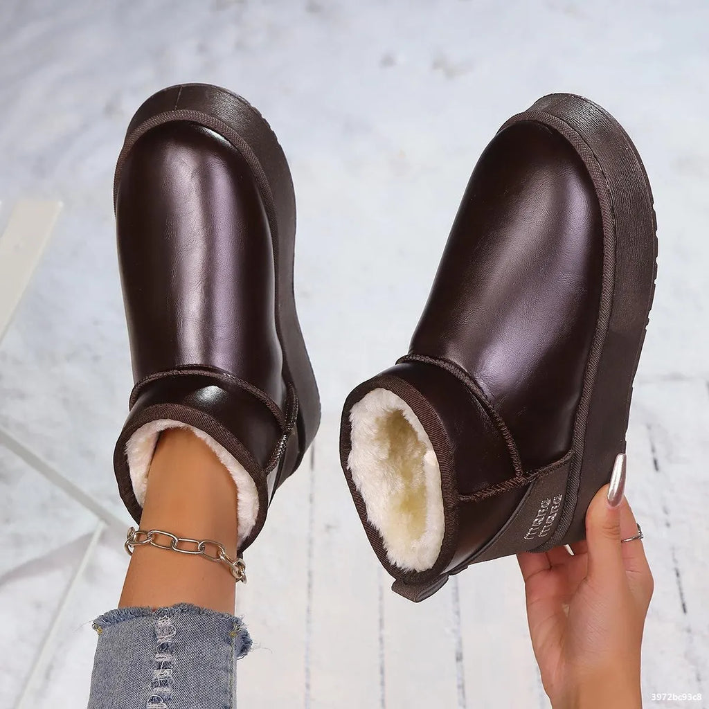 Faux-Fur Platform Ankle Boots