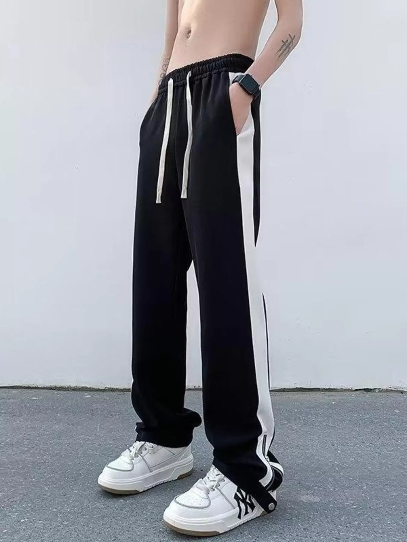 Men's Plus Size Side Stripe Relaxed Fit Pants