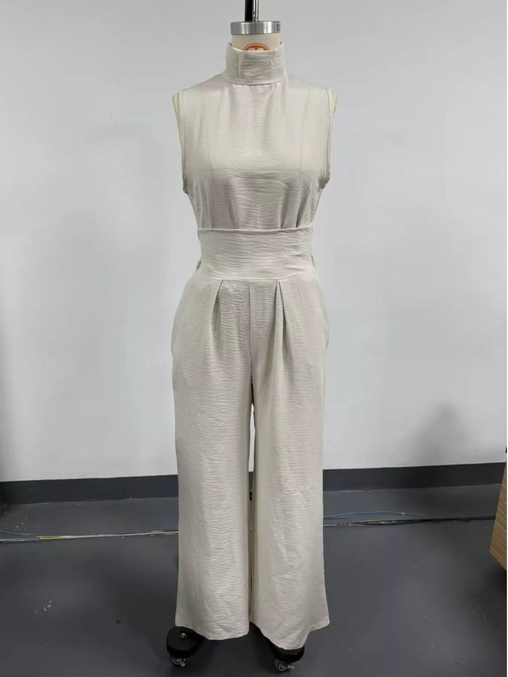 Full Size Sleeveless Wide-Leg Jumpsuit with Smocked Waist Plus Size