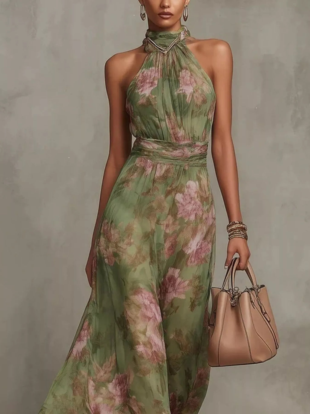 Full Size Floral Print Sleeveless Maxi Dress Plus Size