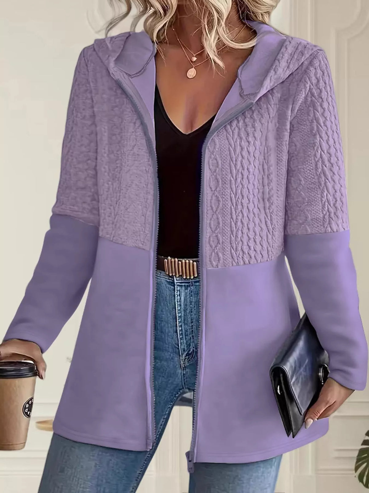Full Size Hooded Zip-Up Jacket Plus Size