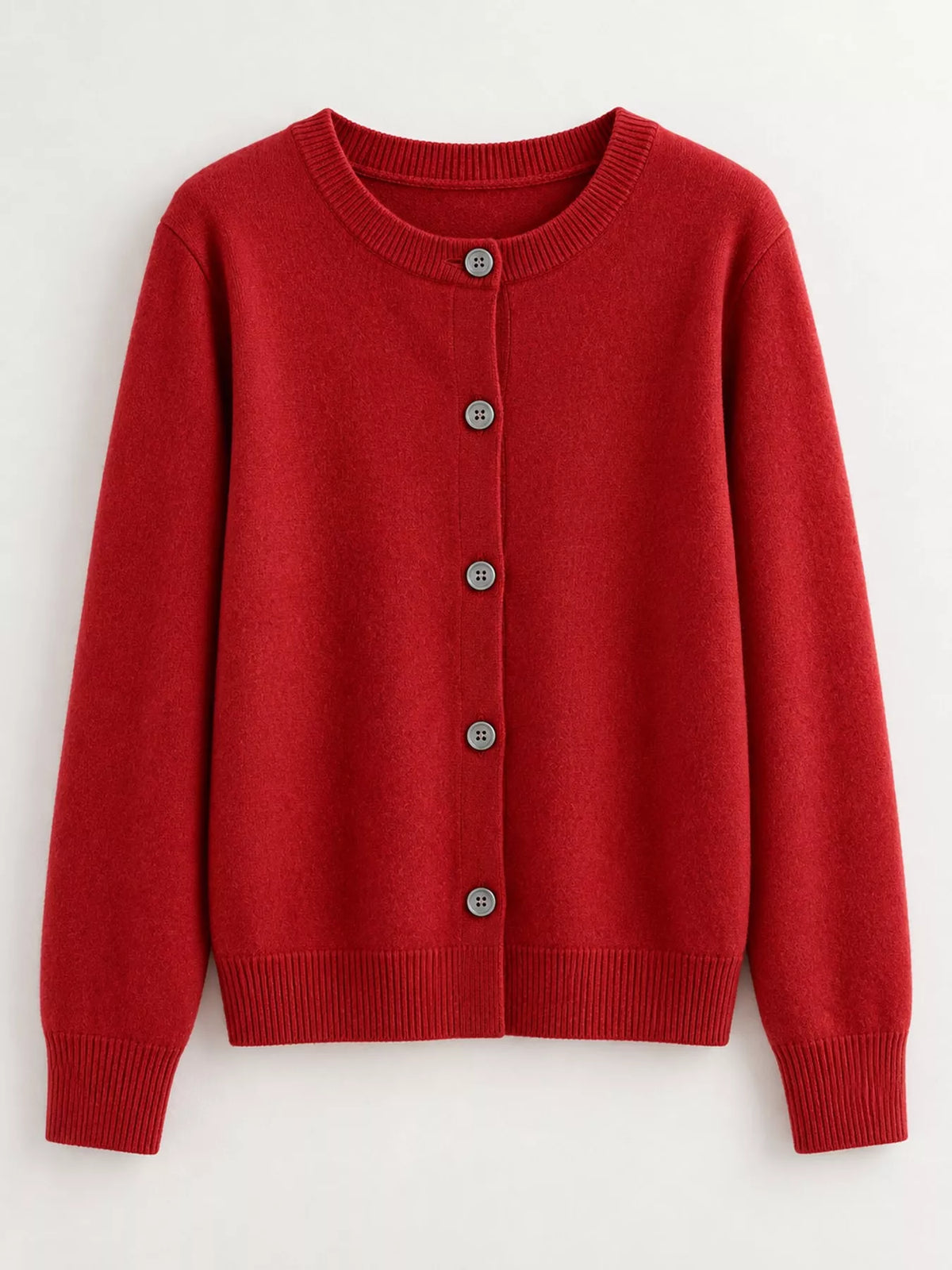 Crew Neck Button-Down Cardigan