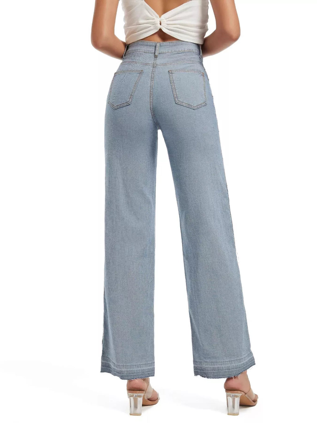 High-Waisted Two Tone Jeans