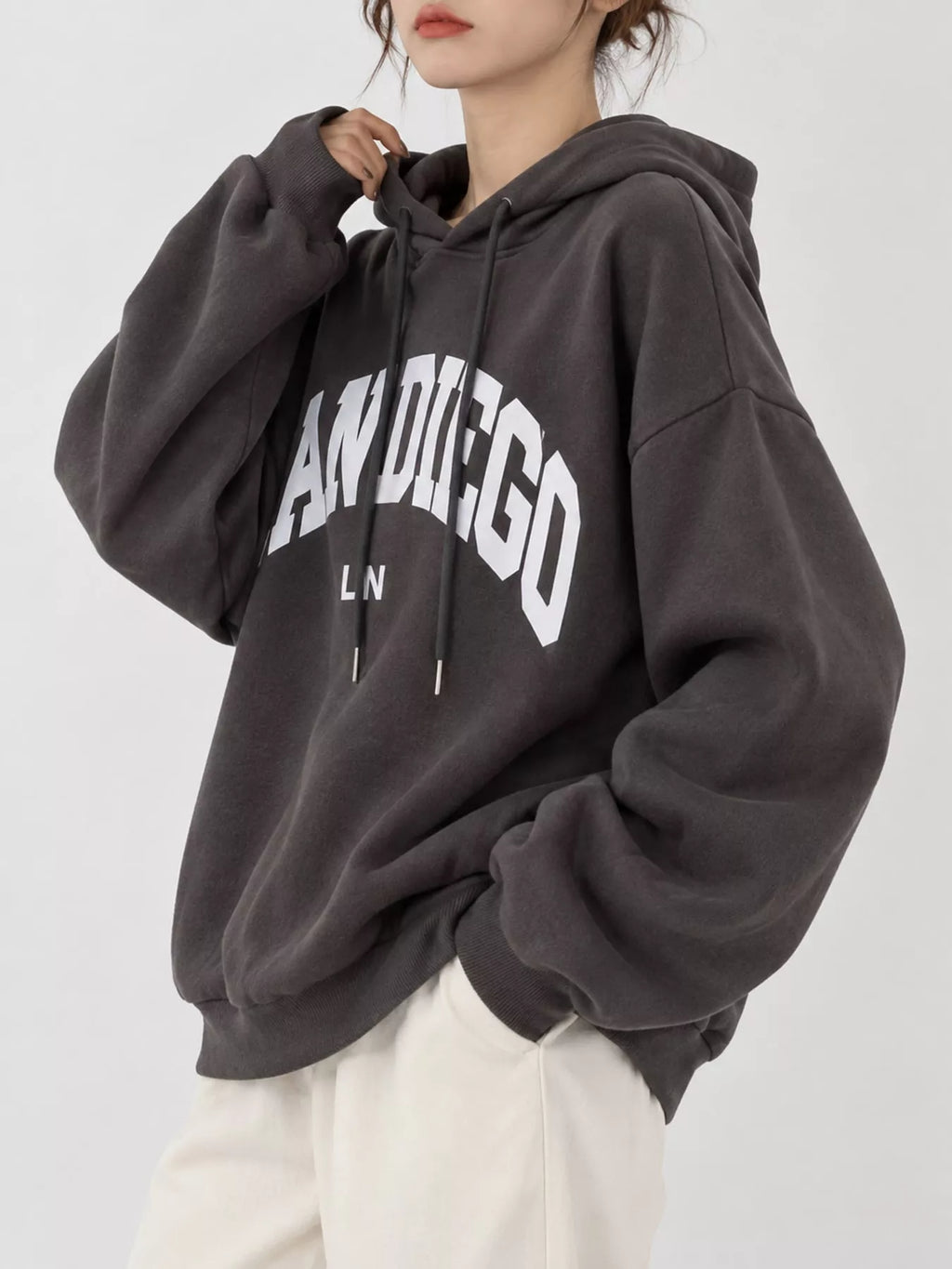 Letter Graphic Long Sleeve Hoodie