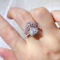2 Carat 925 Sterling Silver Moissanite Ring Set