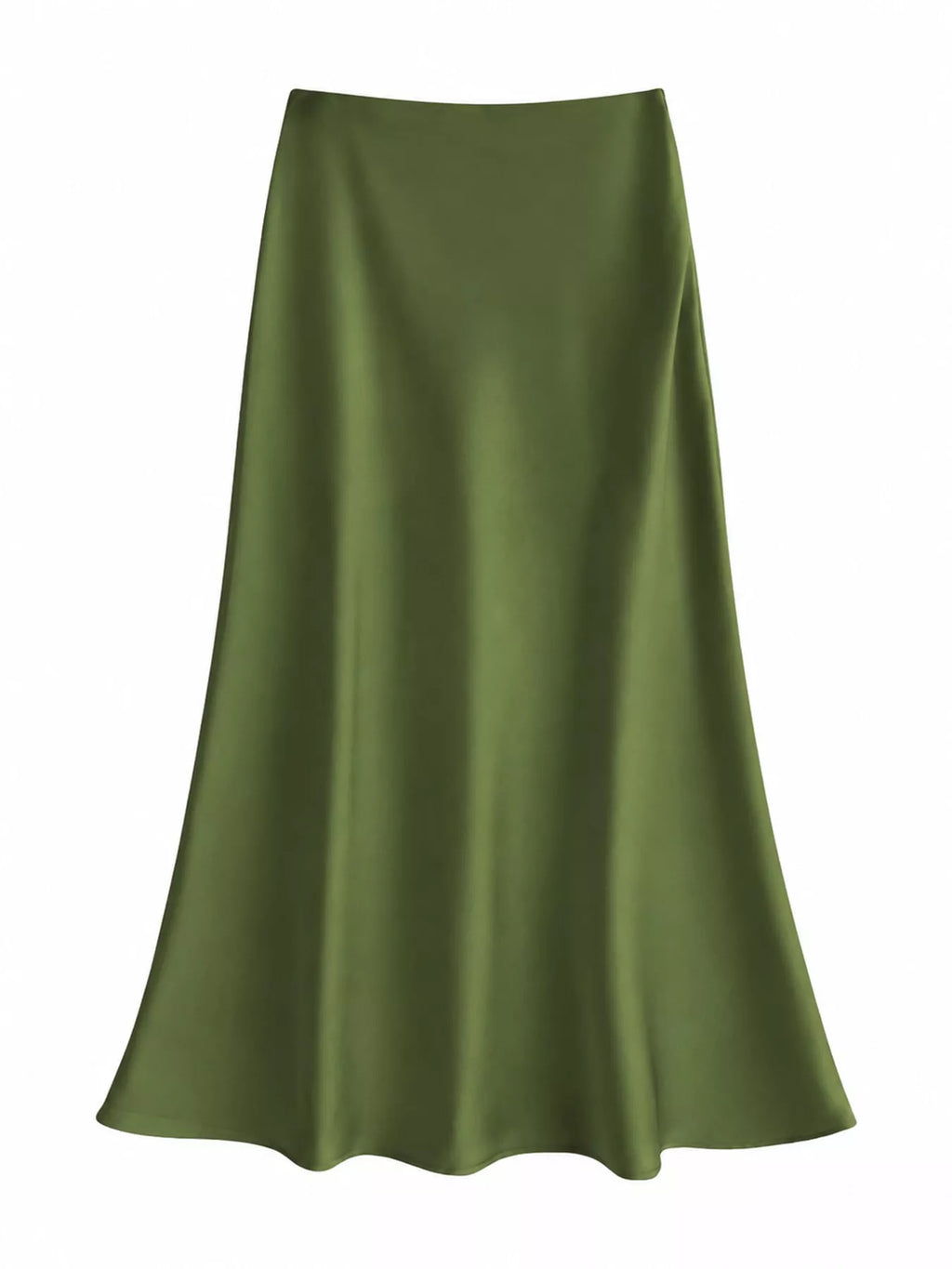 Full Size High-Waisted Satin Midi Skirt Plus Size