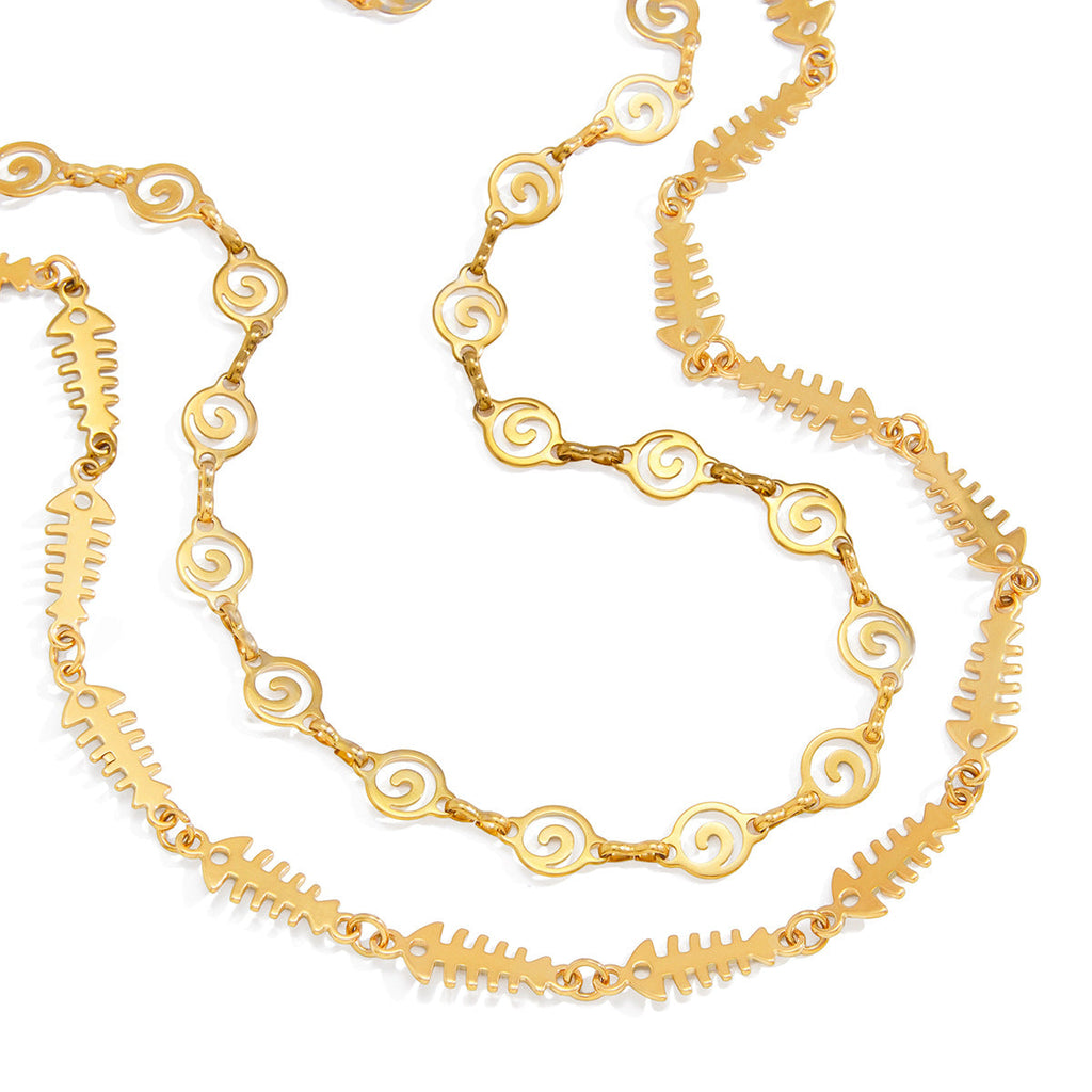 Fishbone Wave Necklace Collection