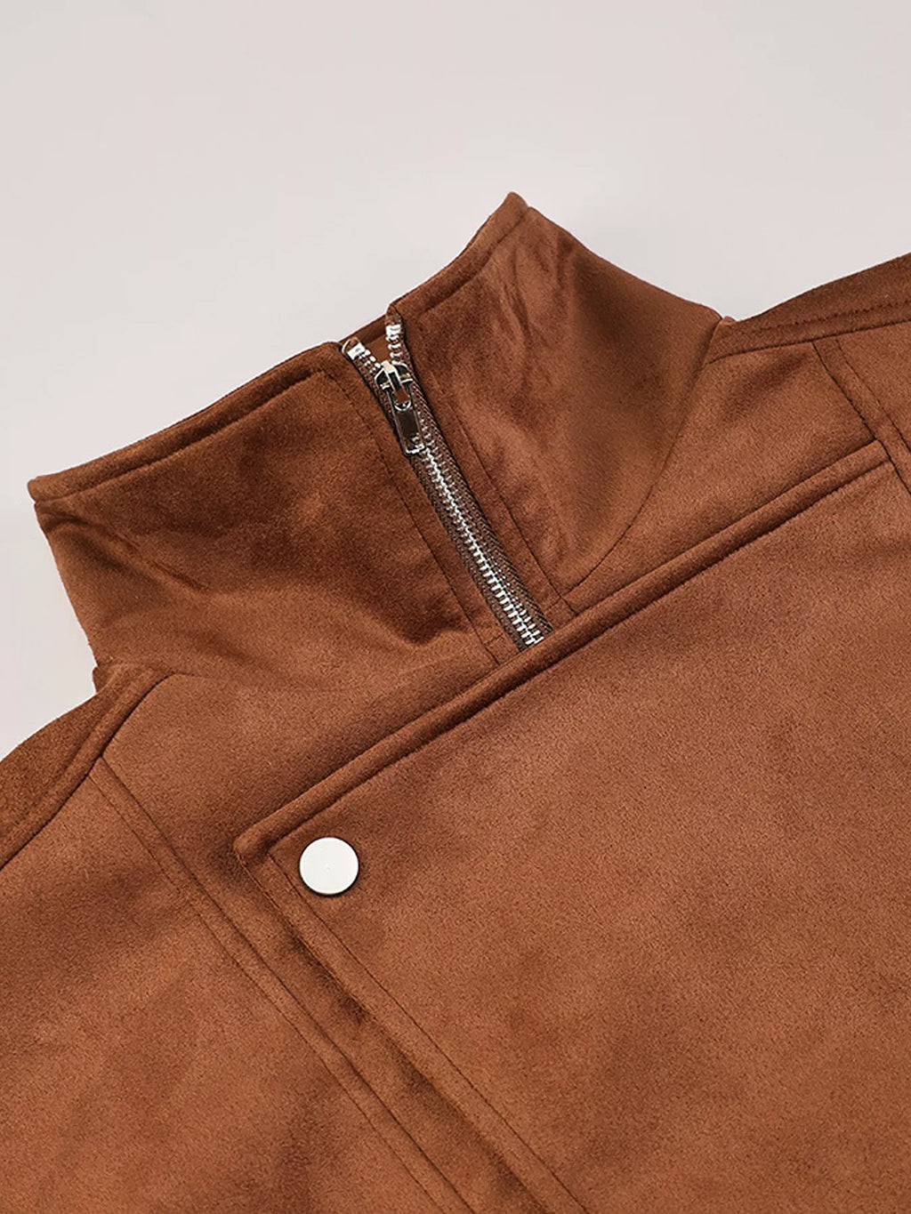 Zip Up Dropped Shoulder Moto Jacket