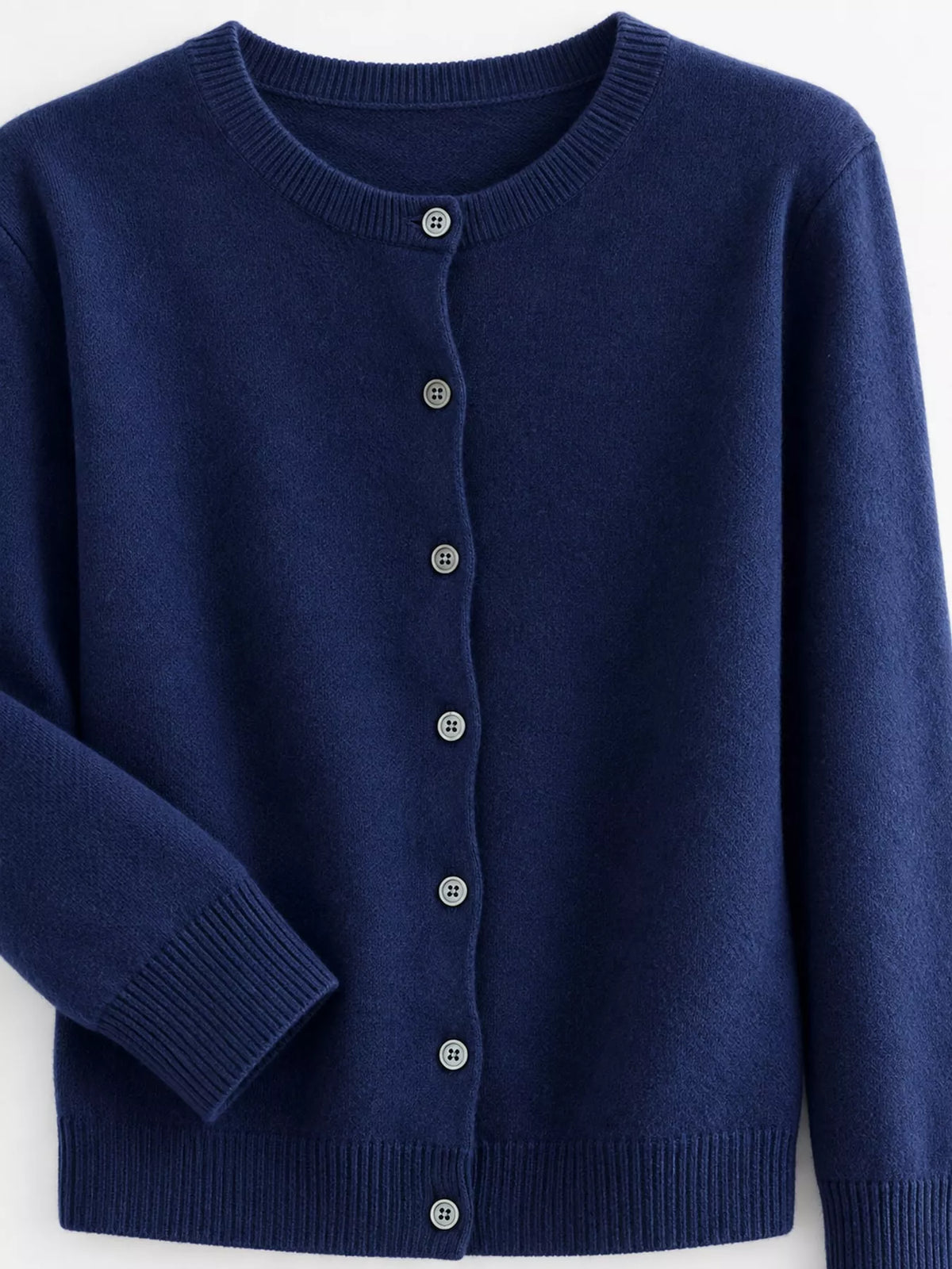 Crew Neck Button-Down Cardigan