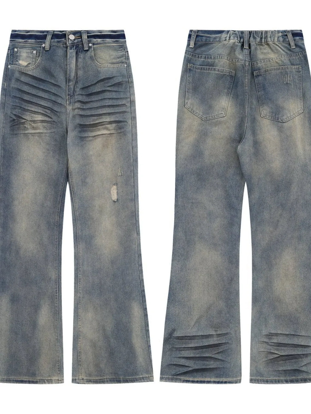 Men's Distressed Wide Leg Jeans