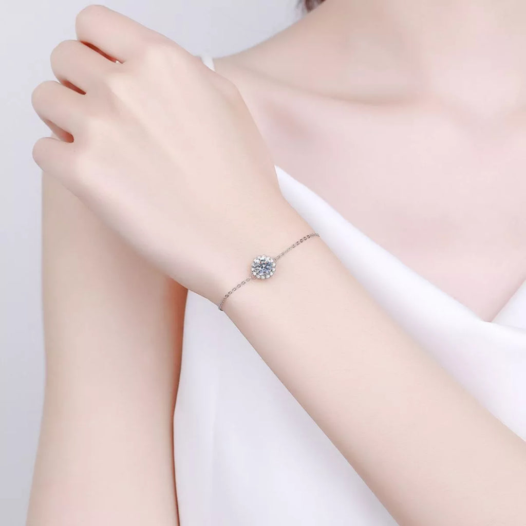 1 Carat 925 Sterling Silver Moissanite Bracelet