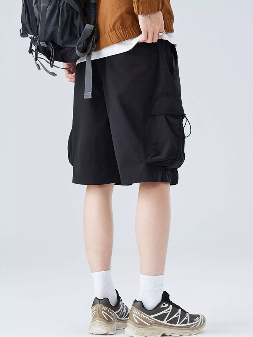 Men's Plus Size Cargo Shorts with Drawstring