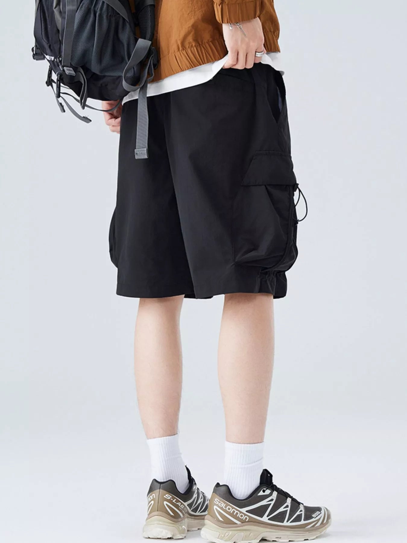 Men's Plus Size Cargo Shorts with Drawstring