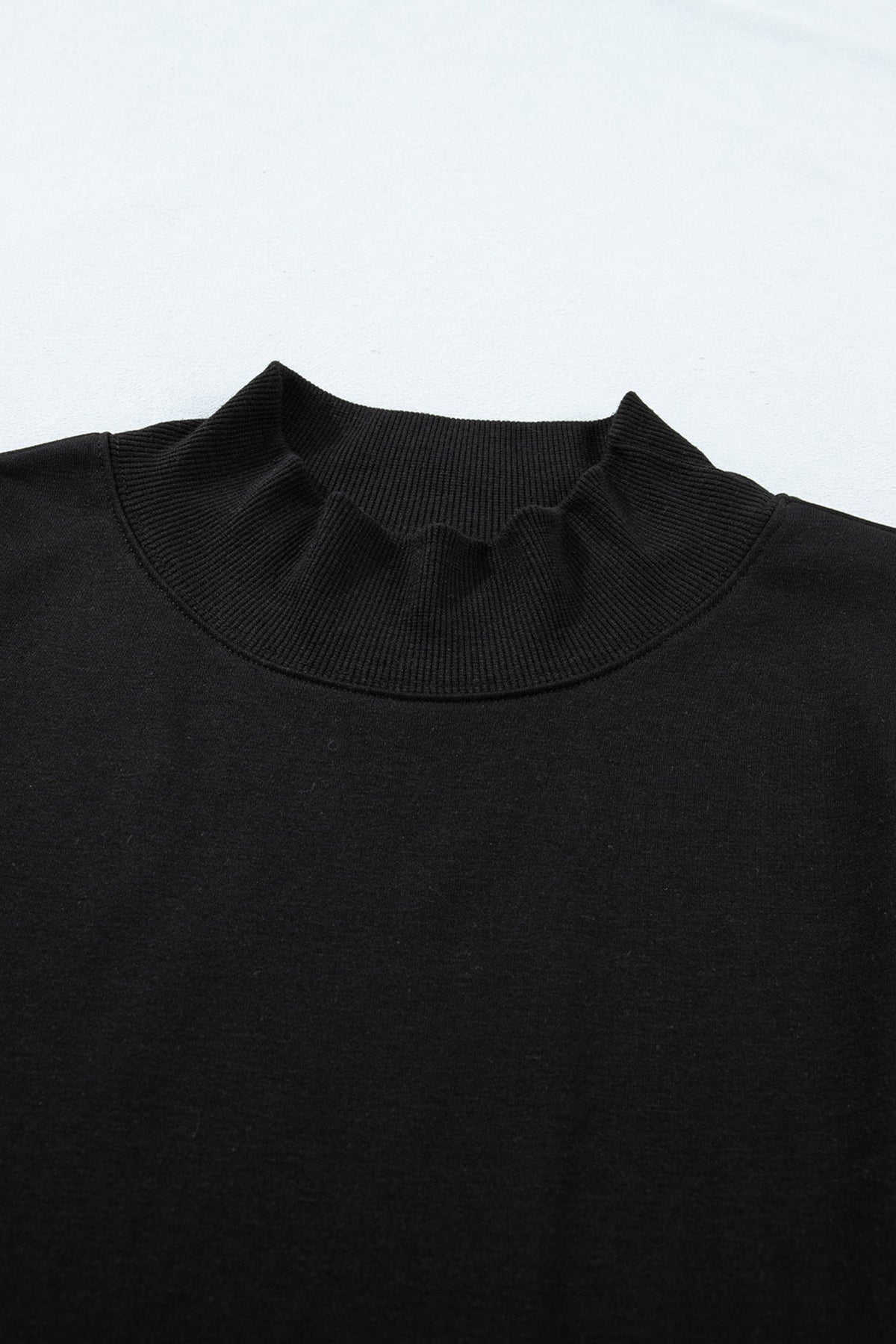 Solid Mock Neck Cap Sleeve Oversized Top