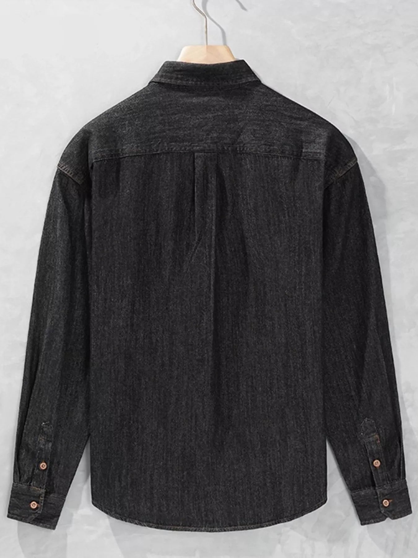 Men's Plus Size Button Up Long Sleeve Denim Shirt