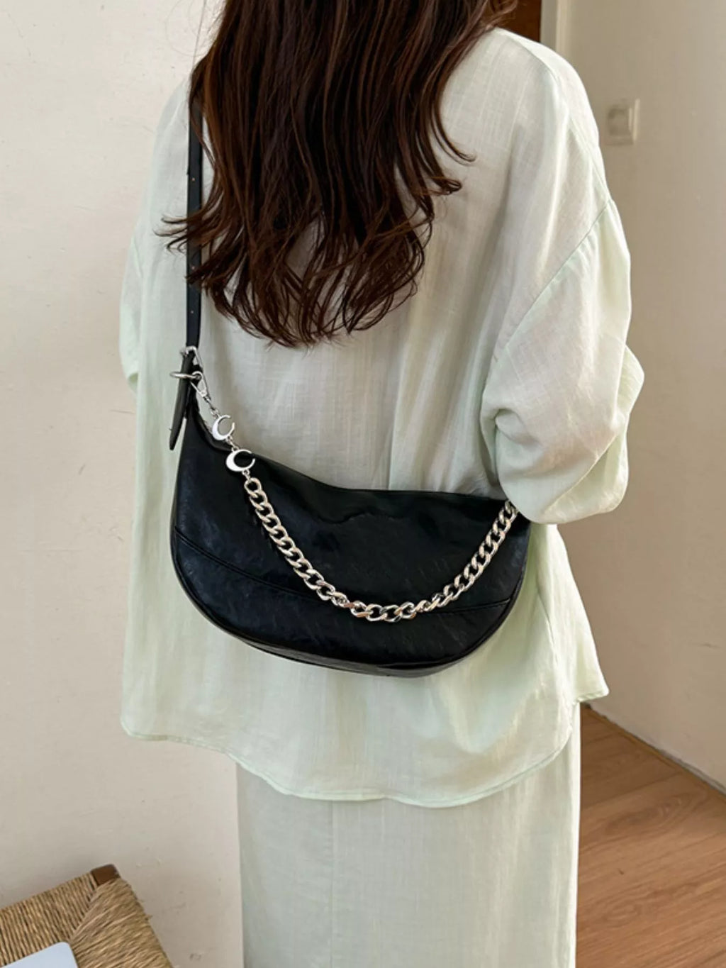 Crescent PU Leather Crossbody Bag