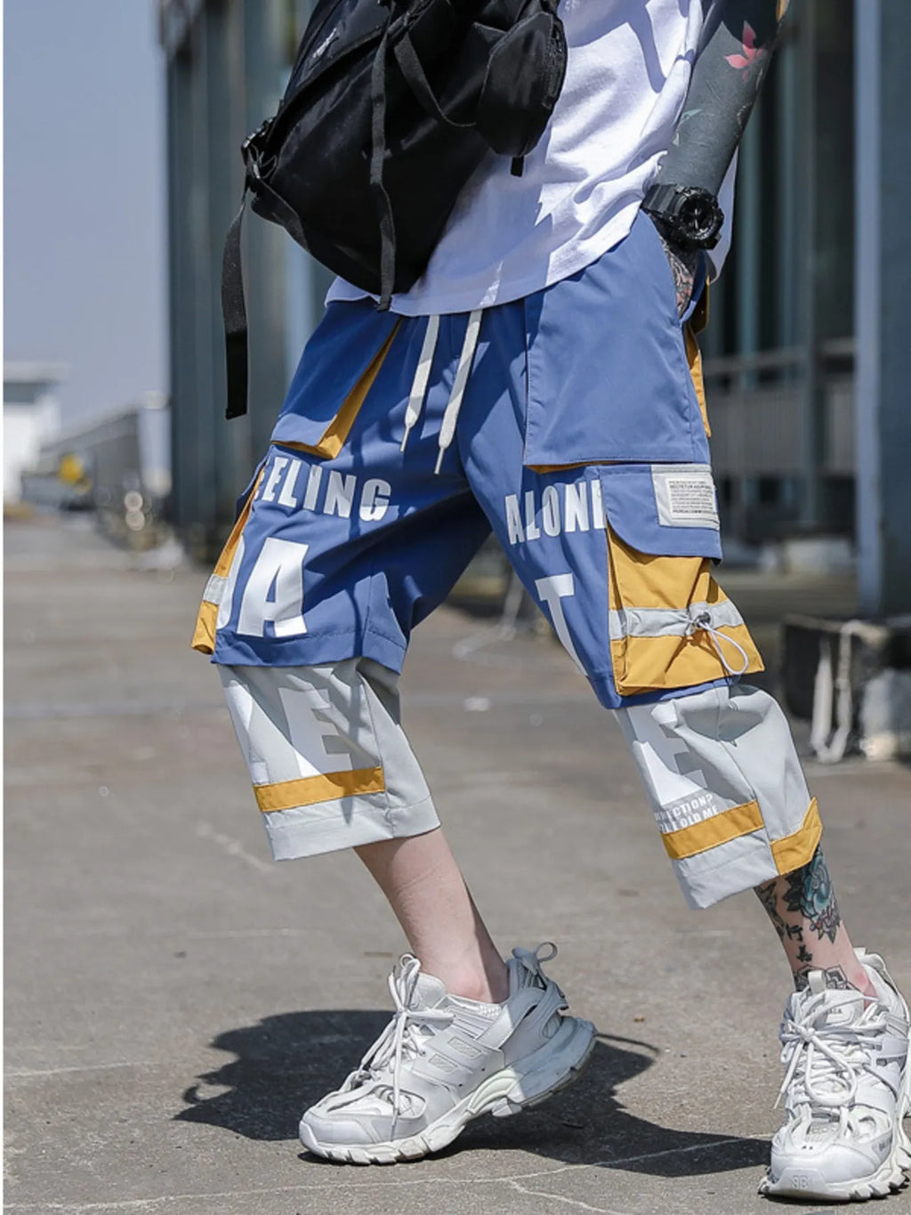 Men's Plus Size Color Block Cargo Pants
